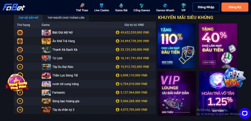 Thực hiện giao dịch nạp tiền 9club Casino